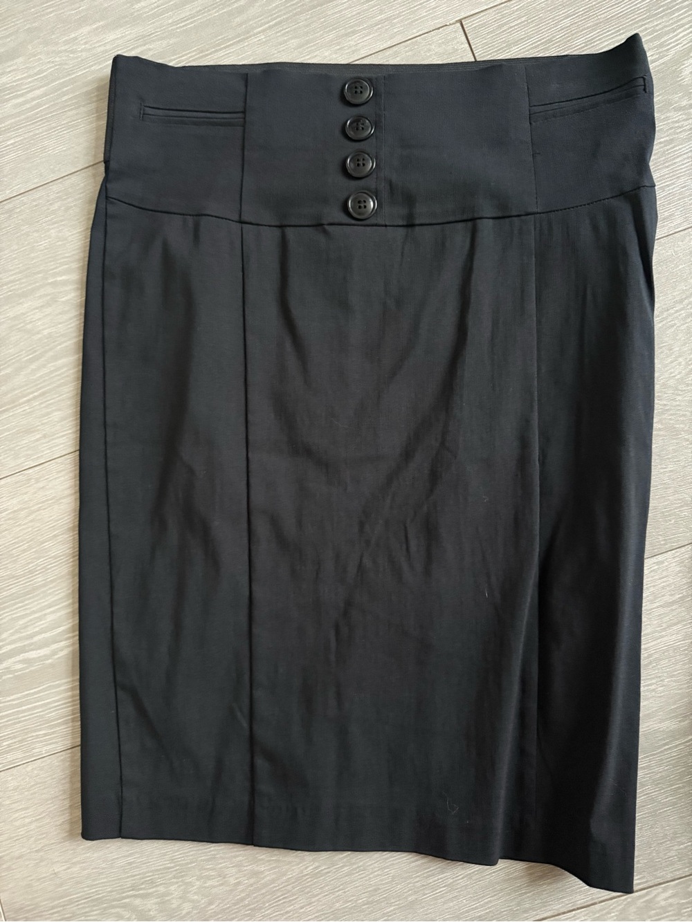 Charlotte Russe Black High-Waist Button Pencil Skirt